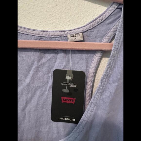 NWT Levi's Standard Fit Chambray Romper - Light Blue - Picture 2 of 7